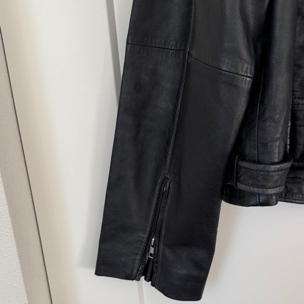Barneys Originals Classic Black Leather Moto Jacket - Picture 12 of 17